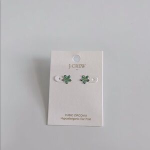 J. Crew Green Stud Earrings with Dainty Design